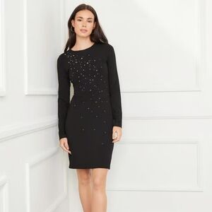 Karen Kane Black Long Sleeve Dress with Embellishments